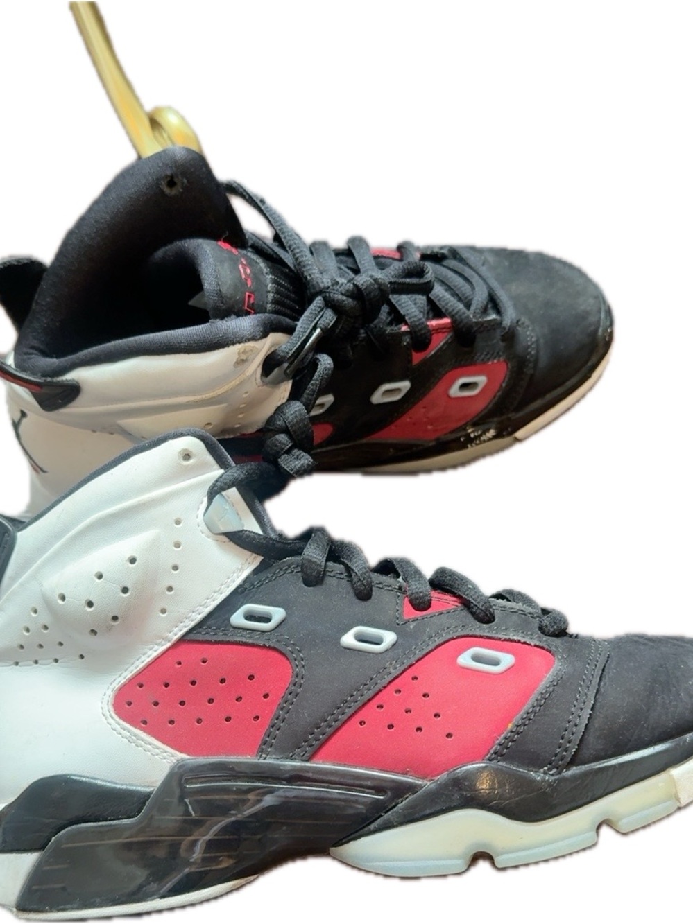 Jordan Kids High-Top Sneakers in Black, White & Red sz 5